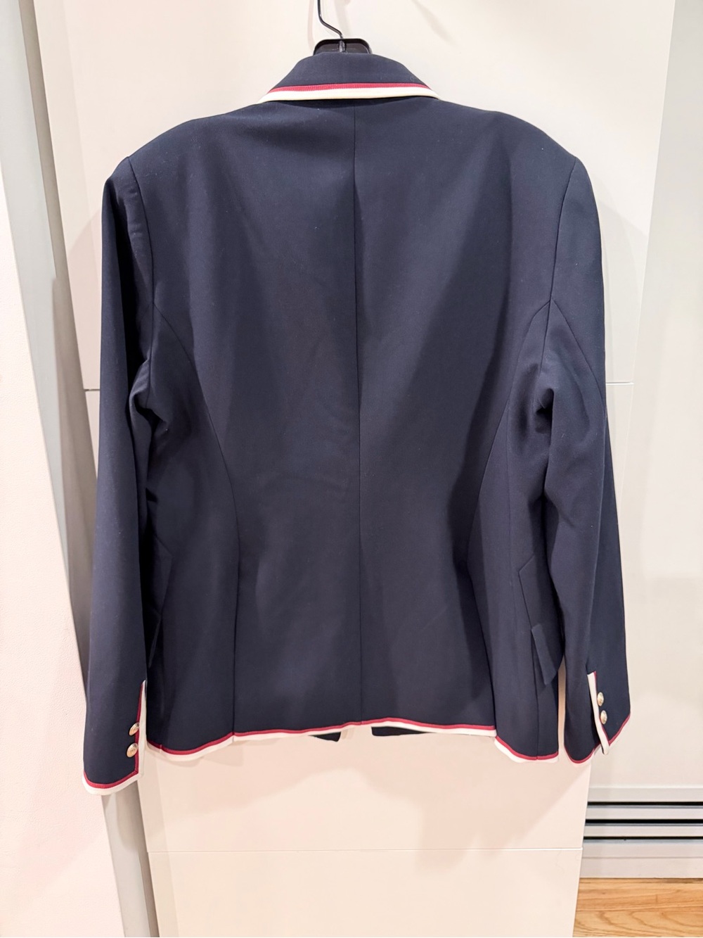 L’AGENCE Chamberlain Blazer Navy Red White Trim Gold Buttons Size 10 NWT - Picture 12 of 16